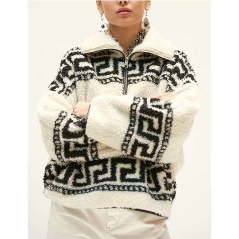 Isabel Marant Etoile Sweater Garner Jumper Women's White Black Size Eu38 Us Med